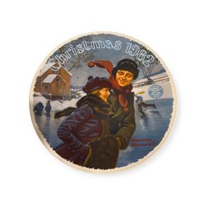 Knowles Norman Rockwell Christmas 1982 Collector Plate Ninth Annual‎